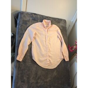 Workshop Republic Clothing Pink 100% Linen Button-down Shirt Women's Size Medium
